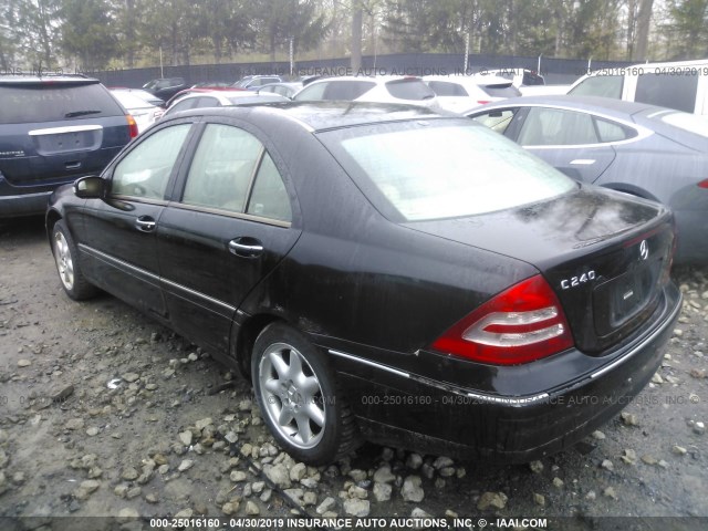 WDBRF61J92F206495 - 2002 MERCEDES-BENZ C 240 BLACK photo 3