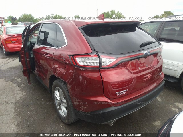 2FMPK4J84HBC04102 - 2017 FORD EDGE SEL RED photo 3