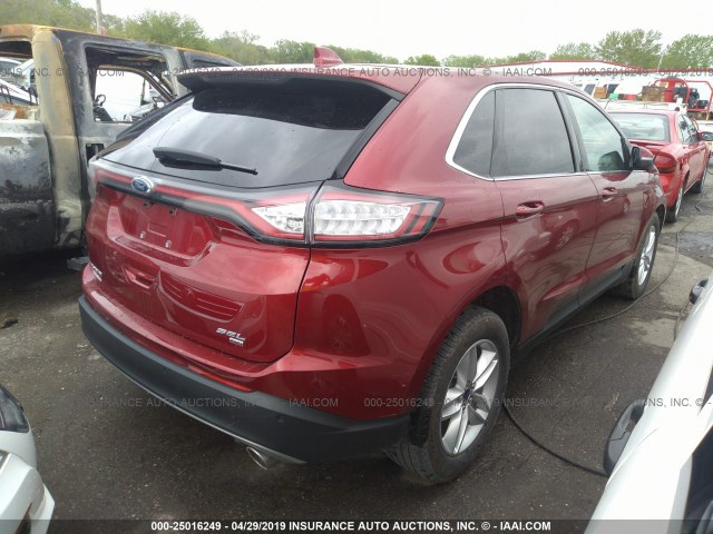 2FMPK4J84HBC04102 - 2017 FORD EDGE SEL RED photo 4