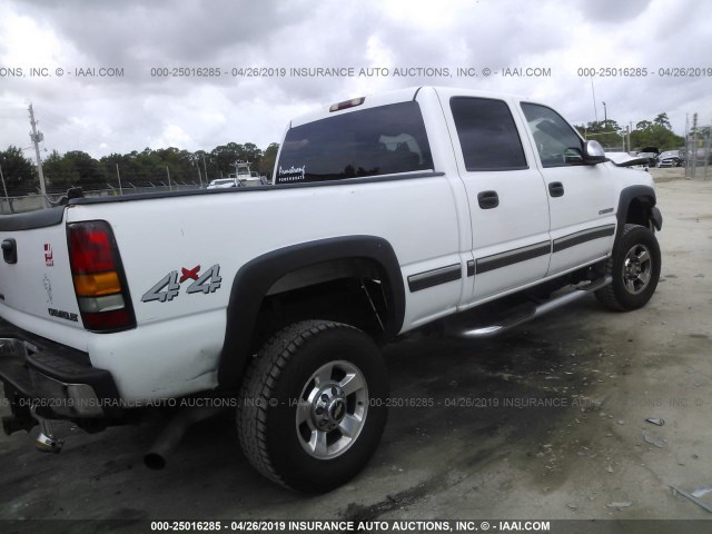 1GCHK23U11F134683 - 2001 CHEVROLET SILVERADO K2500 HEAVY DUTY WHITE photo 4