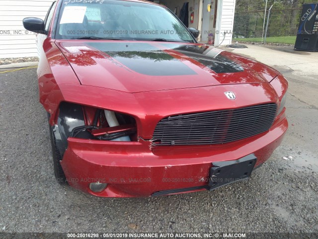 2B3KA43G56H264813 - 2006 DODGE CHARGER SE/SXT RED photo 6