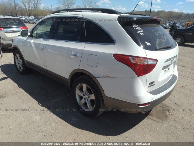 KM8NU73C68U053830 - 2008 HYUNDAI VERACRUZ GLS/SE/LIMITED WHITE photo 3