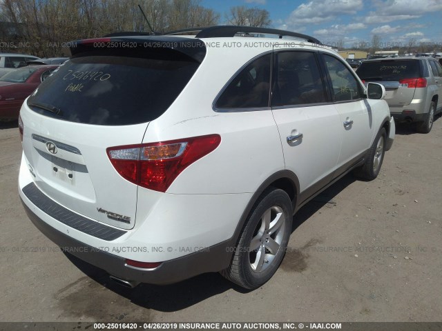 KM8NU73C68U053830 - 2008 HYUNDAI VERACRUZ GLS/SE/LIMITED WHITE photo 4