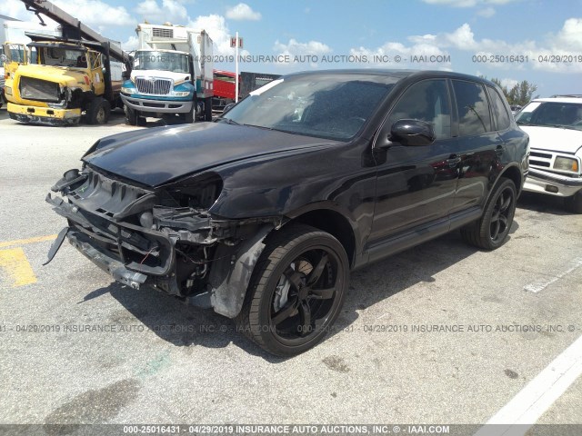 WP1AB29P25LA62479 - 2005 PORSCHE CAYENNE S BLACK photo 2