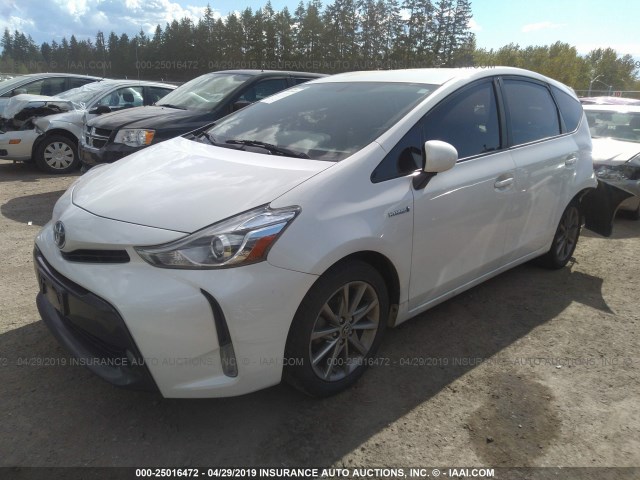 JTDZN3EU6FJ028443 - 2015 TOYOTA PRIUS V WHITE photo 2