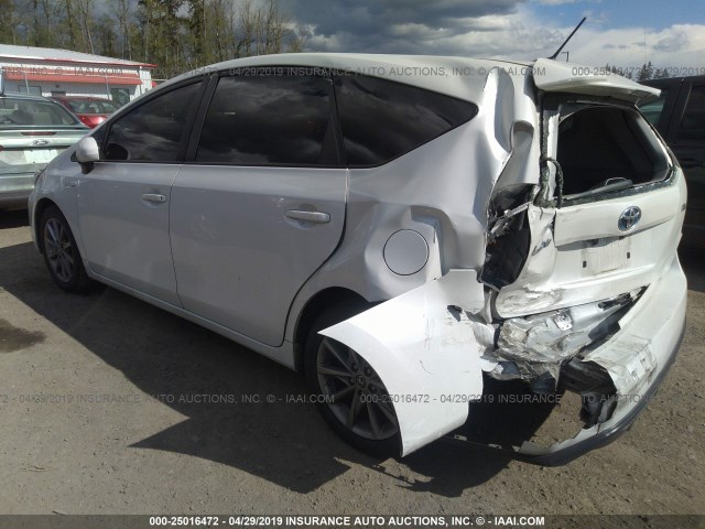 JTDZN3EU6FJ028443 - 2015 TOYOTA PRIUS V WHITE photo 3