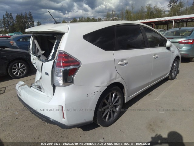 JTDZN3EU6FJ028443 - 2015 TOYOTA PRIUS V WHITE photo 4