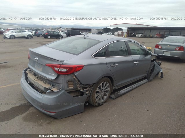 5NPE34AF7HH495643 - 2017 HYUNDAI SONATA SPORT/LIMITED SILVER photo 4