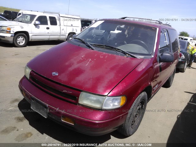 4N2DN11W6SD846993 - 1995 NISSAN QUEST XE/GXE RED photo 2