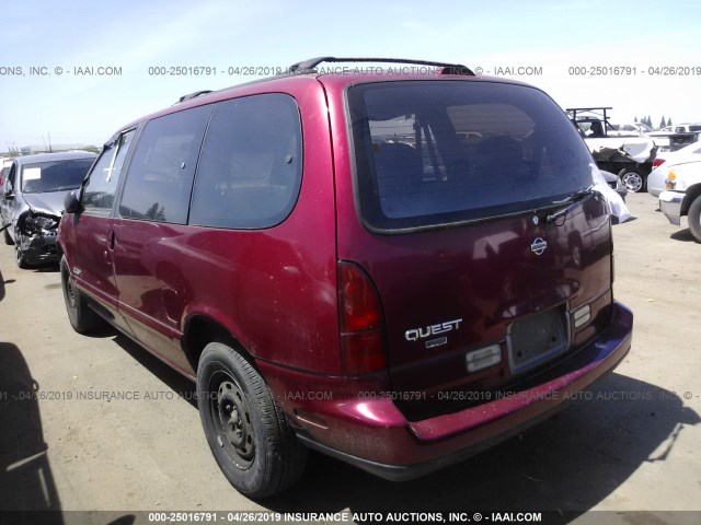 4N2DN11W6SD846993 - 1995 NISSAN QUEST XE/GXE RED photo 3