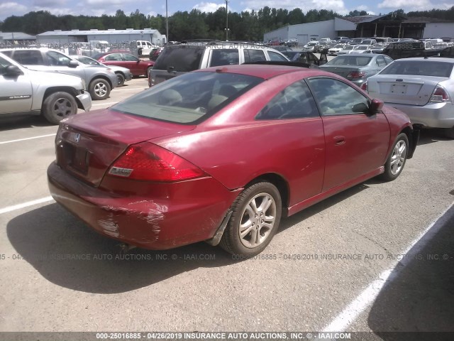 1HGCM72637A018896 - 2007 HONDA ACCORD EX RED photo 4