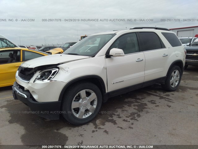 1GKEV33758J133607 - 2008 GMC ACADIA SLT-2 WHITE photo 2