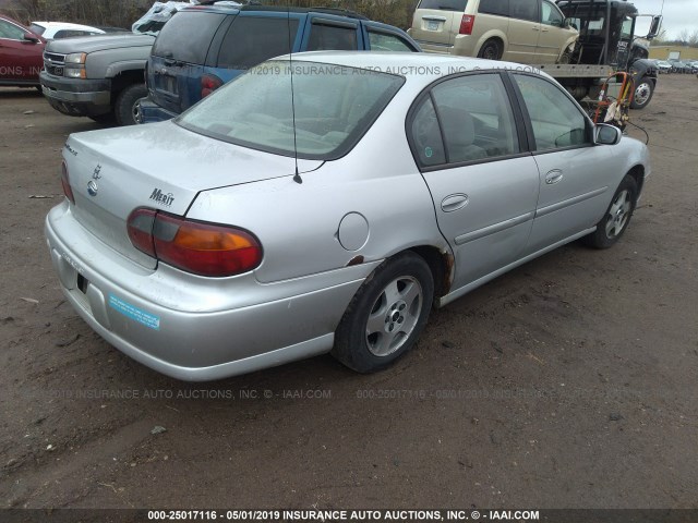 1G1NE52JX3M711804 - 2003 CHEVROLET MALIBU LS SILVER photo 4