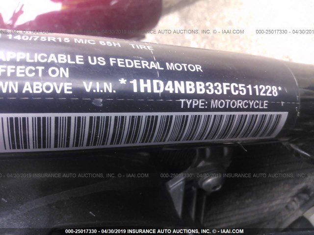 1HD4NBB33FC511228 - 2015 HARLEY-DAVIDSON XG750 RED photo 10