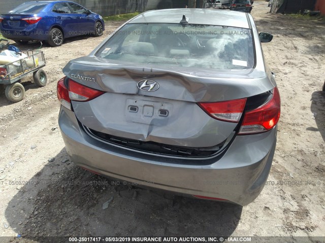 KMHDH4AE7BU150190 - 2011 HYUNDAI ELANTRA GLS/LIMITED SILVER photo 6