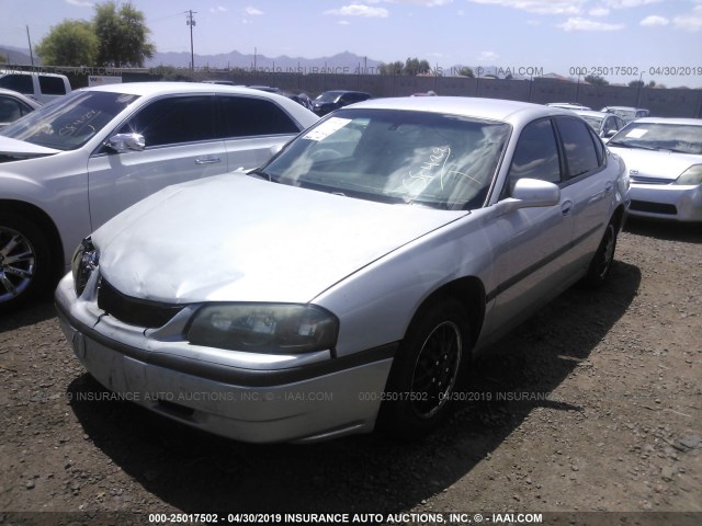 2G1WF52E549187318 - 2004 CHEVROLET IMPALA SILVER photo 2