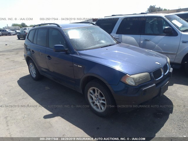 WBXPA73404WC39415 - 2004 BMW X3 2.5I BLUE photo 1