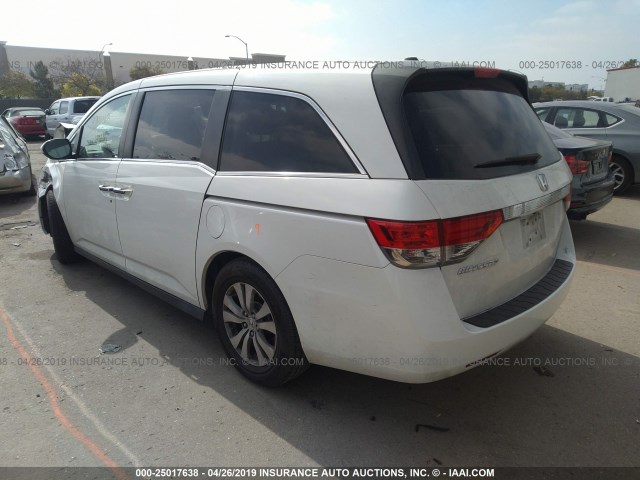 5FNRL5H64FB119426 - 2015 HONDA ODYSSEY EXL WHITE photo 3