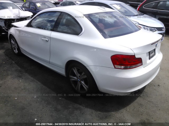 WBAUP9C50CVL91485 - 2012 BMW 128 I WHITE photo 3