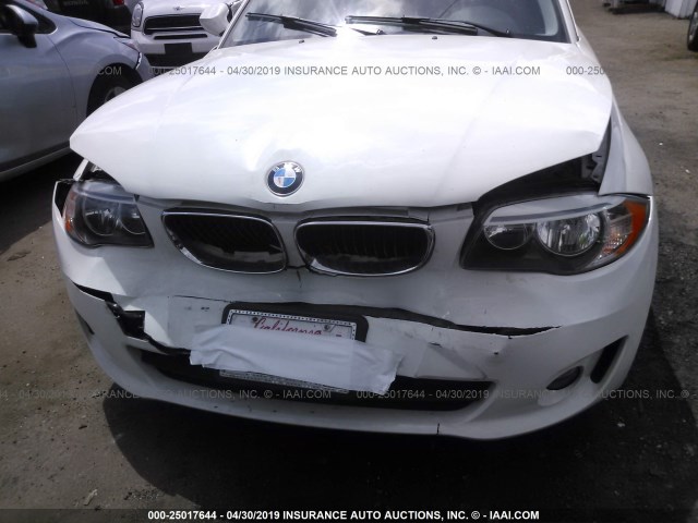 WBAUP9C50CVL91485 - 2012 BMW 128 I WHITE photo 6