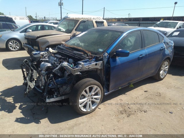 1C3CDFBB1ED831899 - 2014 DODGE DART SXT BLUE photo 2