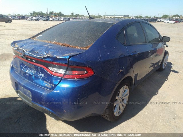 1C3CDFBB1ED831899 - 2014 DODGE DART SXT BLUE photo 4