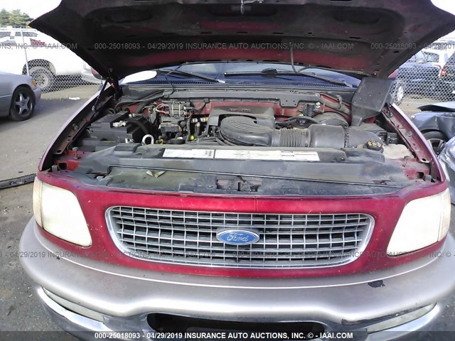 1FMFU18L8VLB52788 - 1997 FORD EXPEDITION RED photo 10
