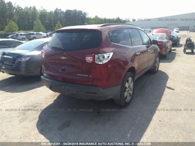 1GNKRGED8BJ103495 - 2011 CHEVROLET TRAVERSE LT BURGUNDY photo 4