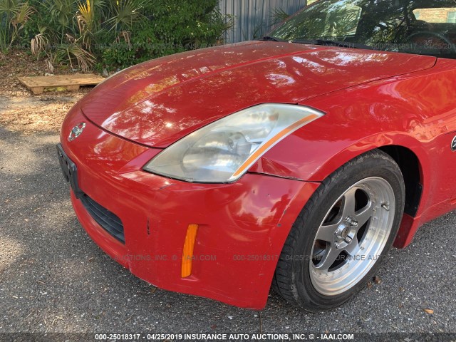 JN1AZ36A35M759787 - 2005 NISSAN 350Z RED photo 6