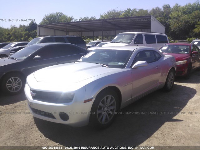 2G1FE1E32C9159514 - 2012 CHEVROLET CAMARO LS SILVER photo 2