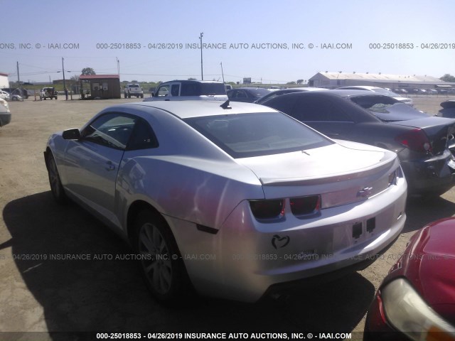 2G1FE1E32C9159514 - 2012 CHEVROLET CAMARO LS SILVER photo 3