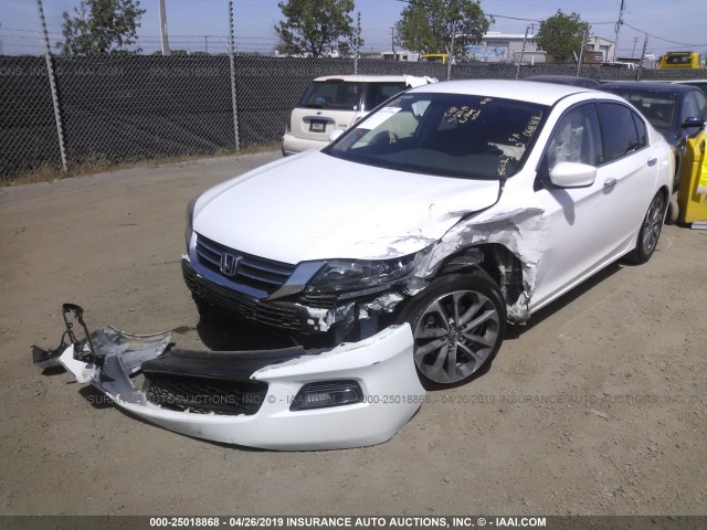 1HGCR2F52FA068418 - 2015 HONDA ACCORD SPORT WHITE photo 2