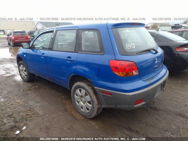 JA4LX31G33U118623 - 2003 MITSUBISHI OUTLANDER LS BLUE photo 3