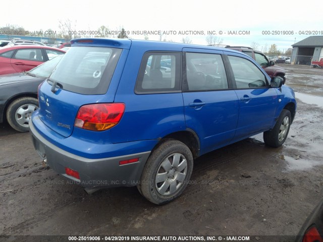 JA4LX31G33U118623 - 2003 MITSUBISHI OUTLANDER LS BLUE photo 4