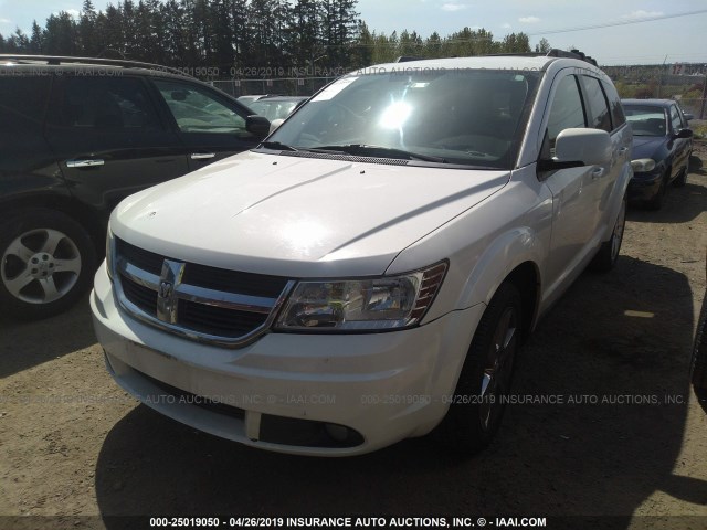 3D4GG57V09T503426 - 2009 DODGE JOURNEY SXT WHITE photo 2