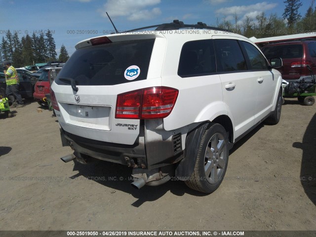 3D4GG57V09T503426 - 2009 DODGE JOURNEY SXT WHITE photo 4