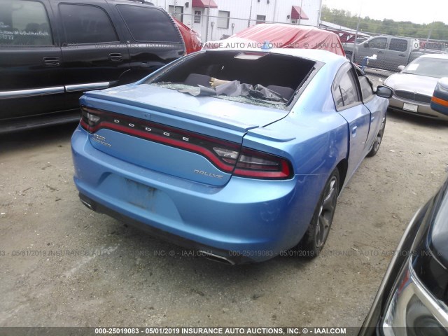 2C3CDXHG5FH826783 - 2015 DODGE CHARGER SXT BLUE photo 4