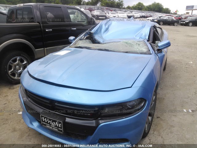 2C3CDXHG5FH826783 - 2015 DODGE CHARGER SXT BLUE photo 6