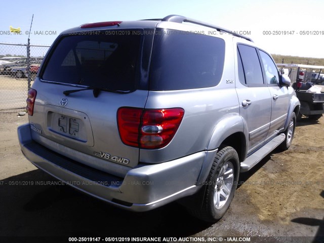 5TDBT44A24S207406 - 2004 TOYOTA SEQUOIA SR5 SILVER photo 4