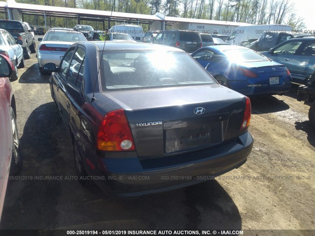 KMHCG45C75U665301 - 2005 HYUNDAI ACCENT GL BLACK photo 3