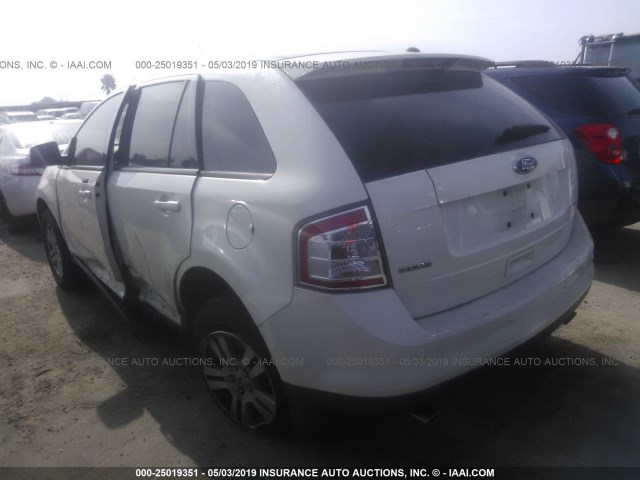 2FMDK38C38BB23227 - 2008 FORD EDGE SEL WHITE photo 3