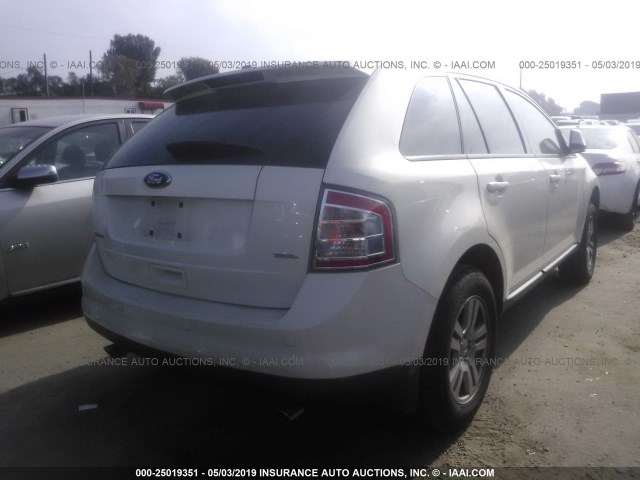 2FMDK38C38BB23227 - 2008 FORD EDGE SEL WHITE photo 4