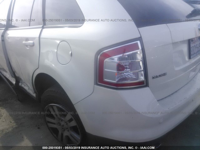 2FMDK38C38BB23227 - 2008 FORD EDGE SEL WHITE photo 6