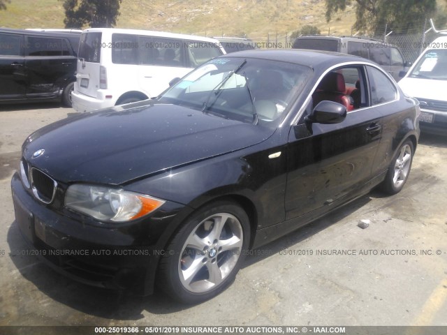 WBAUP9C57BVL90686 - 2011 BMW 128 I BLACK photo 2