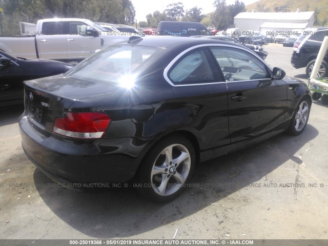 WBAUP9C57BVL90686 - 2011 BMW 128 I BLACK photo 4