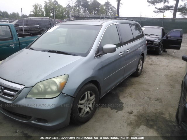 5FNRL387X7B062972 - 2007 HONDA ODYSSEY EXL Light Blue photo 2