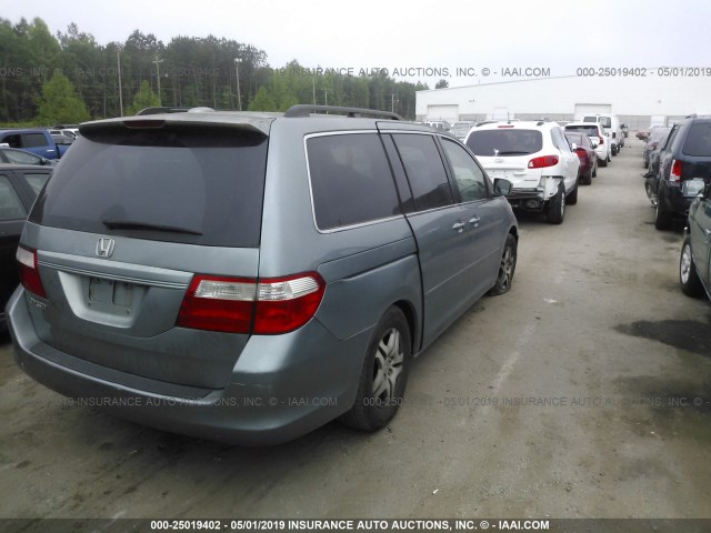 5FNRL387X7B062972 - 2007 HONDA ODYSSEY EXL Light Blue photo 4