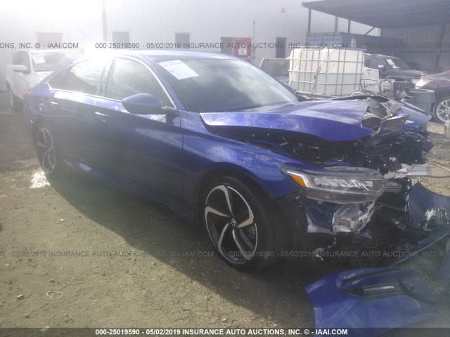 1HGCV1F38JA213040 - 2018 HONDA ACCORD SPORT BLUE photo 1