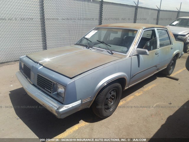 1G3AE69X6EW311266 - 1984 OLDSMOBILE OMEGA BROUGHAM BLUE photo 2