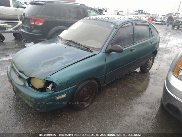 KNJLT06H9V6198306 - 1997 FORD ASPIRE GREEN photo 2